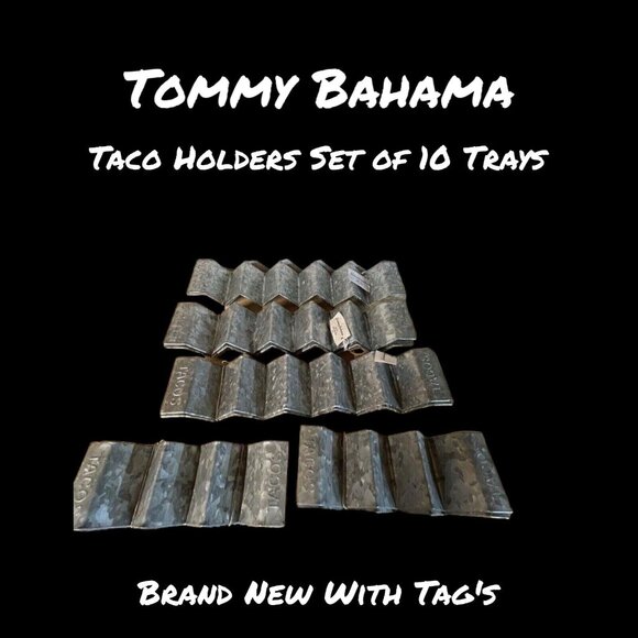 Set of 10 Tommy Bahama Metal Taco Holders  Lot Brand New Taco Trays - Picture 1 of 3